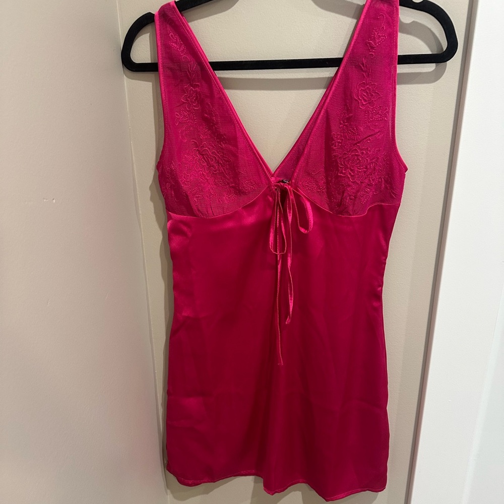 Nasty Gal Vibrant Pink Lace Chemise